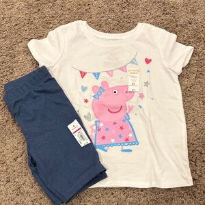 Jumping Beans Peppa Pig White T-Shirt and jegging shorts